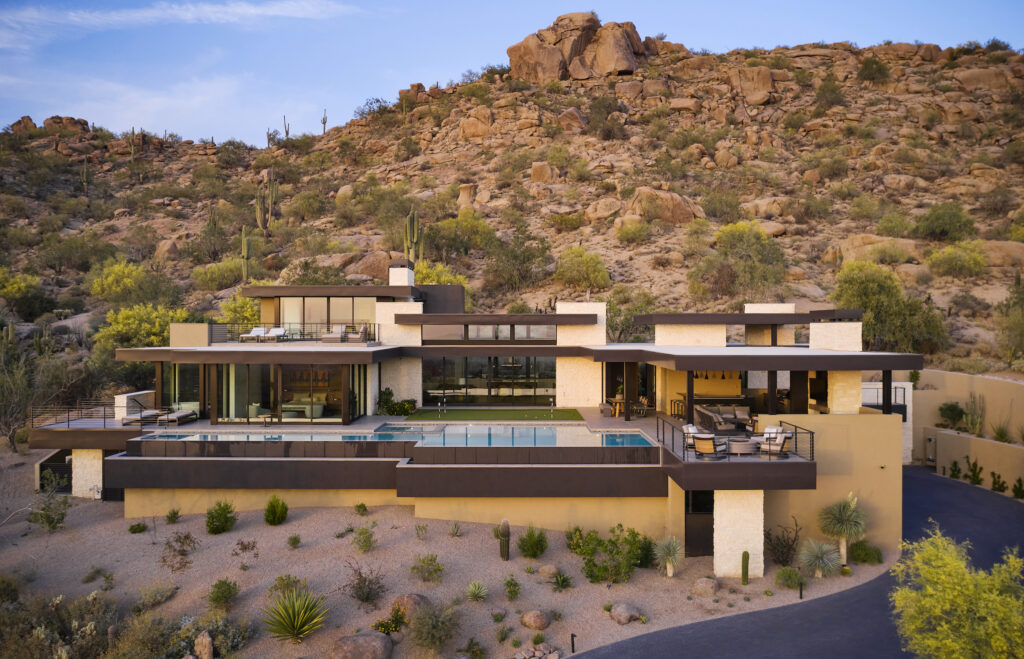Image of a Charles R. Stinson Architecture and Design modern home located at the base of Pinnacle Peak